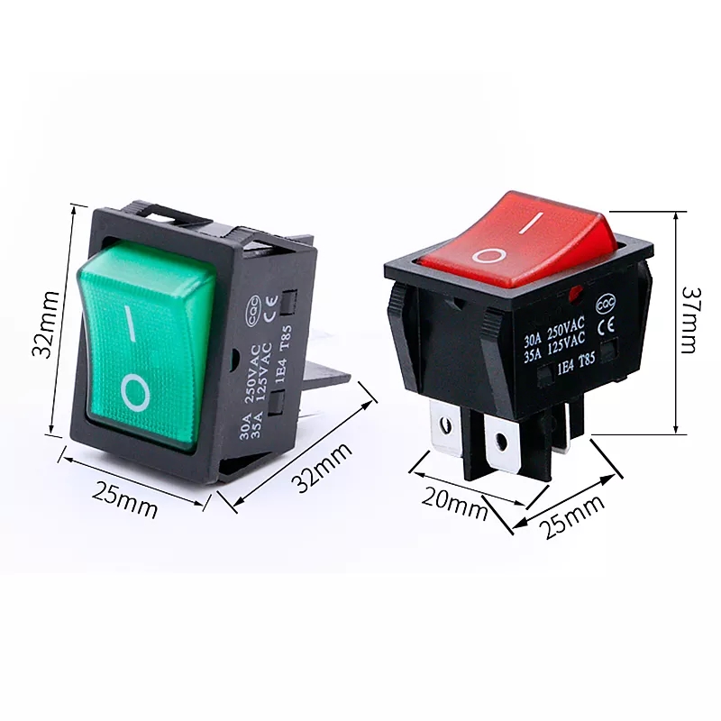 MR-104-30 WIDE RED LIGHT SWITCH ON-OFF 4P 30AMP