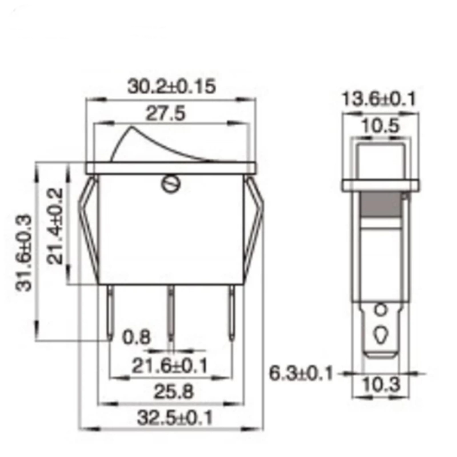 MR-117 TEKLİ DAR IŞIKSIZ ANAHTAR (ON)-OFF-(ON) 3P YAYLI