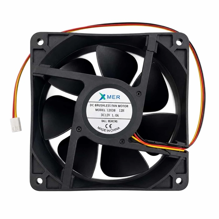 120X120X38MM RULMANLI 12CM 12V 1.0A 3P XMER 3 UÇLU FAN