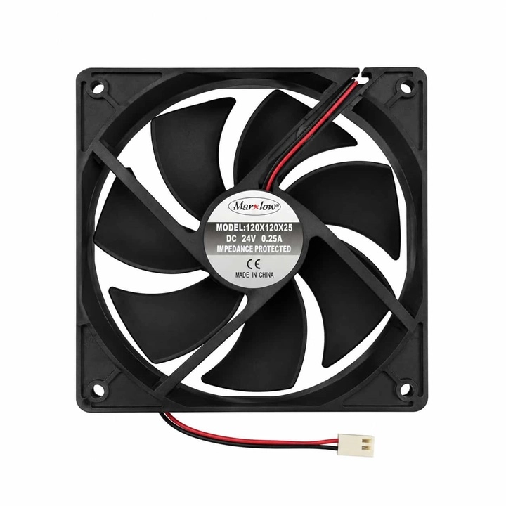 12CM 24VOLT FAN 120X120X25 24V 2P DC 2 UÇLU 0.25A