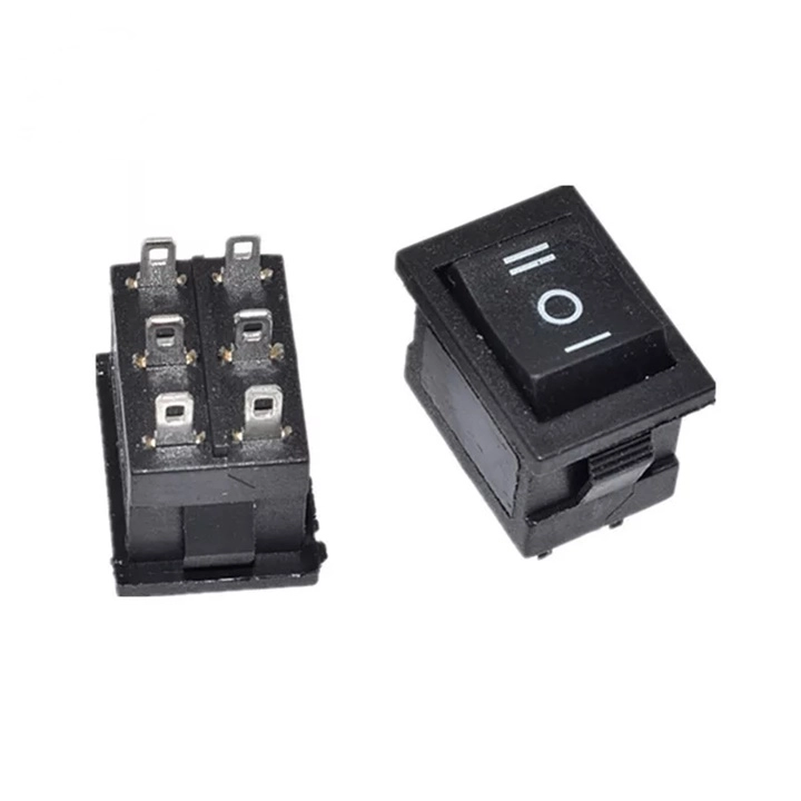 MR-123-6 MİNİ SİYAH IŞIKSIZ ANAHTAR ON-OFF-ON 6 BACAKLI
