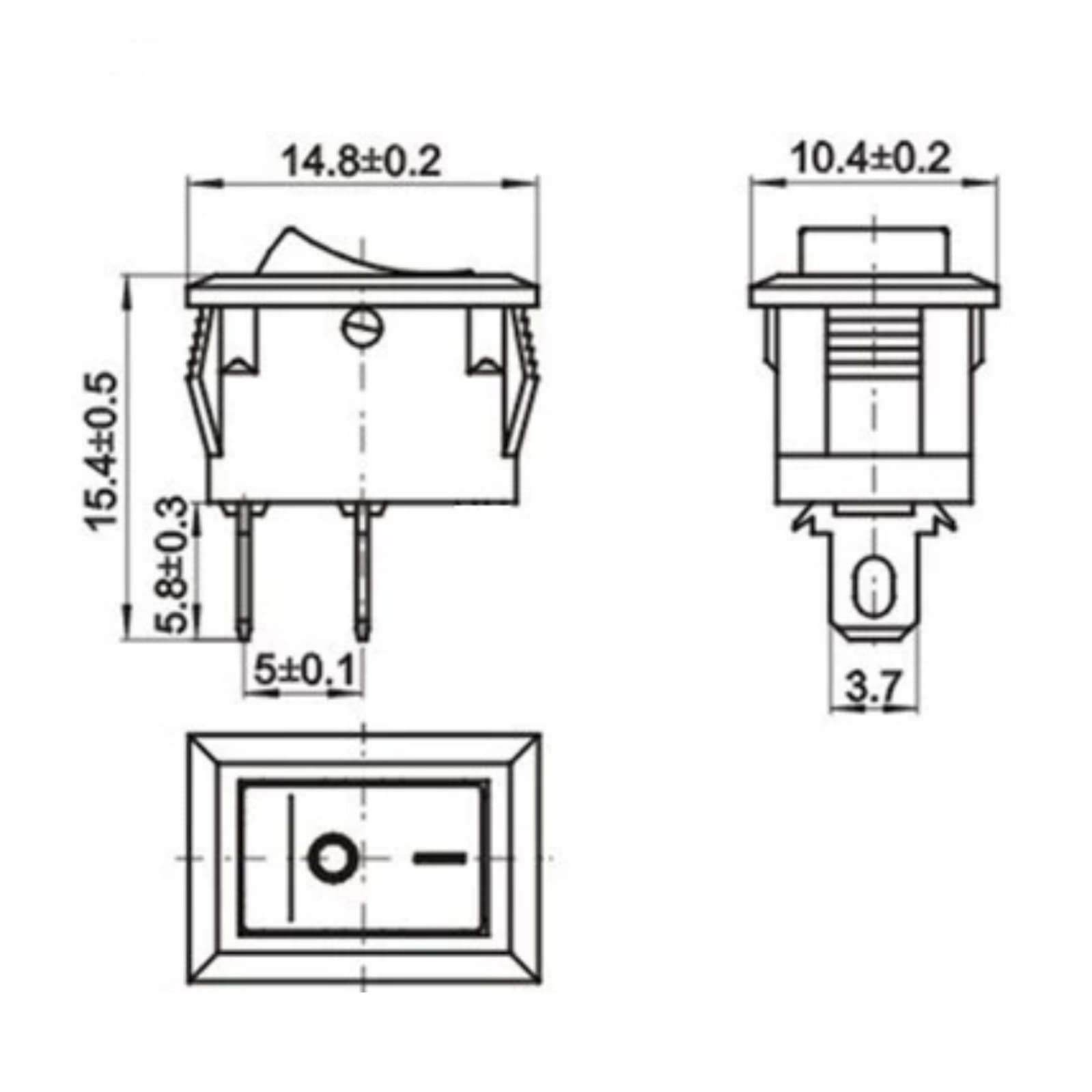 MR-125B MİNİ (S) SİYAH IŞIKSIZ ANAHTAR ON-OFF 2P