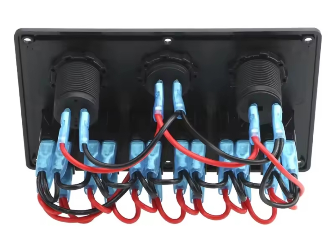 OTO KARAVAN OTO TEKNE ÇİFT USB ARAÇ ŞARJ SÖKETİ VOLTMETRE ÇAKMAKLIK AÇ KAPAT ANAHTARLI 12-24V