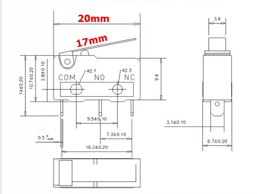 MR-166 MICRO SWITCH İĞNE BACAK PALETLİ