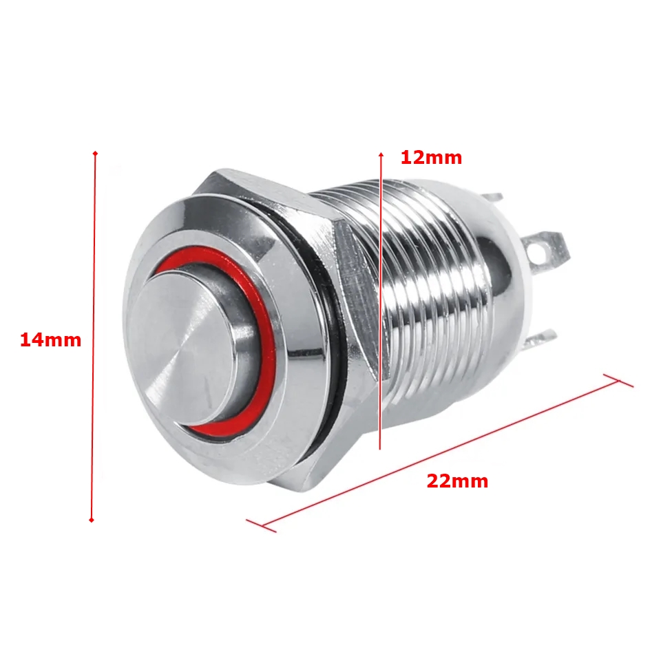 12 MM RING LED METAL BUTTON 4 LEGS IP65 BLUE
