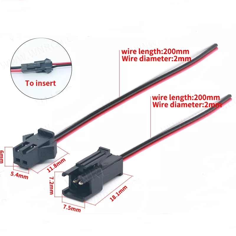 MR-261J JST SM 2P KABLOLU KONNEKTOR DİŞİ ERKEK TAKIM 10cm