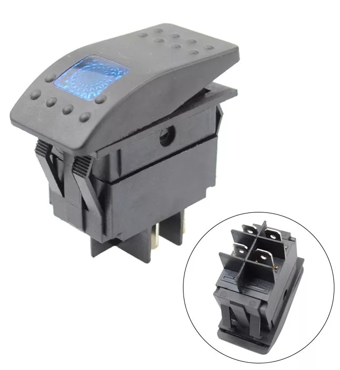MR-134M MARİN SWİTCH KIRMIZI IŞIKLI ON-OFF 12-24V 4 BACAKLI ANAHTAR
