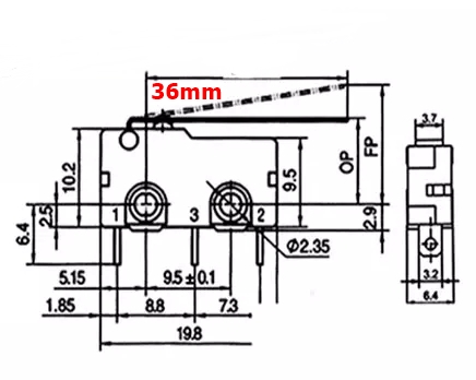 MR-167 MICRO SWITCH İĞNE BACAK UZUN PALETLİ