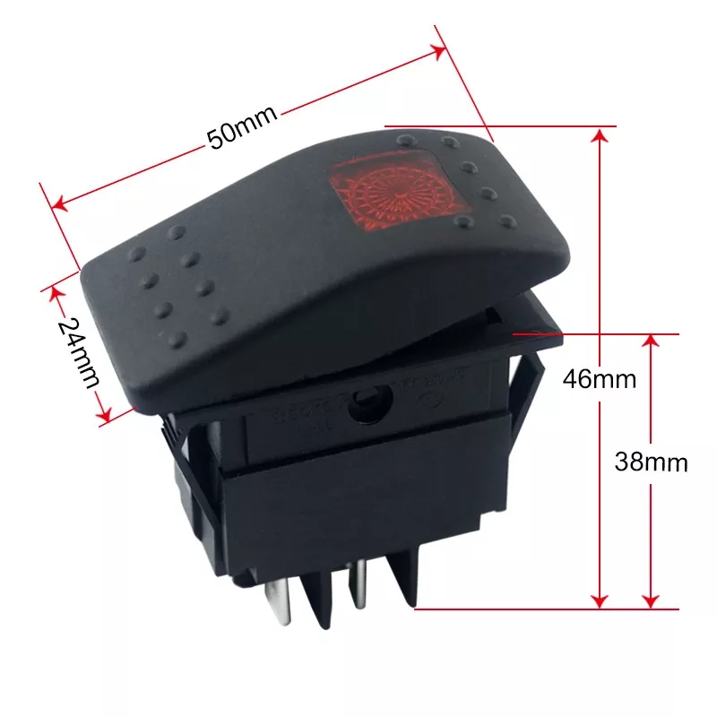 MR-134M MARİN SWİTCH KIRMIZI IŞIKLI ON-OFF 12-24V 4 BACAKLI ANAHTAR