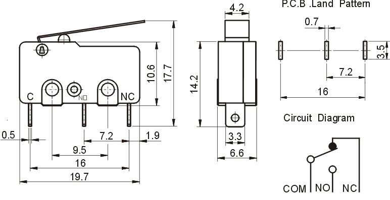 MR-163 MICRO SWITCH LEHİM BACAK PALETLİ