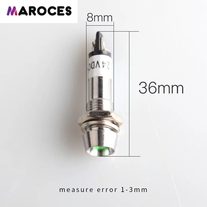 IC-225 SİNYAL LAMBASI 8 MM METAL LED LAMBA 12V 24V 220V