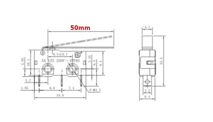 MR-165 MICRO SWITCH LEHİM UZUN BACAK UZUN PALETLİ