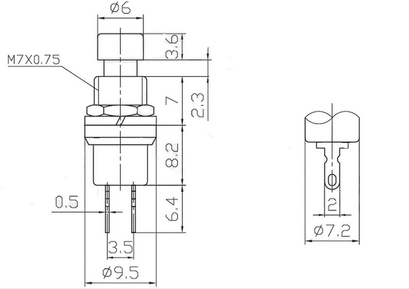 IC-177 6mm BUTON METAL DİYAFON