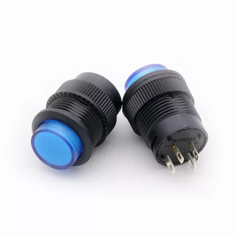 MR-180C 16MM KALICI BUTON 3V LEDLİ PLASTİK KIRMIZI