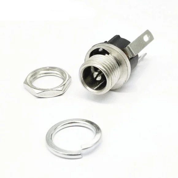 MR-258A DC ŞASE 5.5X2.1MM METAL ÜSTTEN SOMUNLU DC JAK FİŞ
