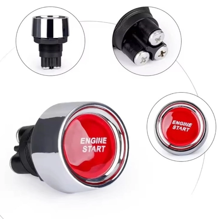 MR-180A-2 KIRMIZI IŞIKLI BUTON 12V 24V 50A ATEŞLEME MARŞ BUTONU