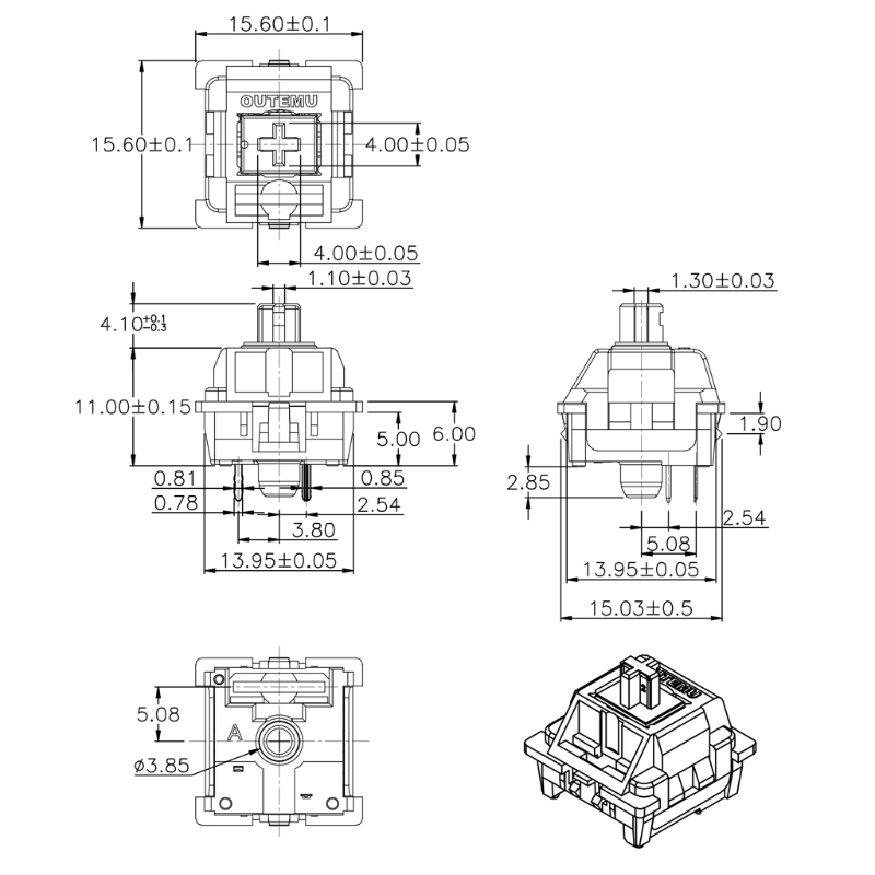 MR-204D MEKANİK KLAVYE BUTONU KIRMIZI 45GF