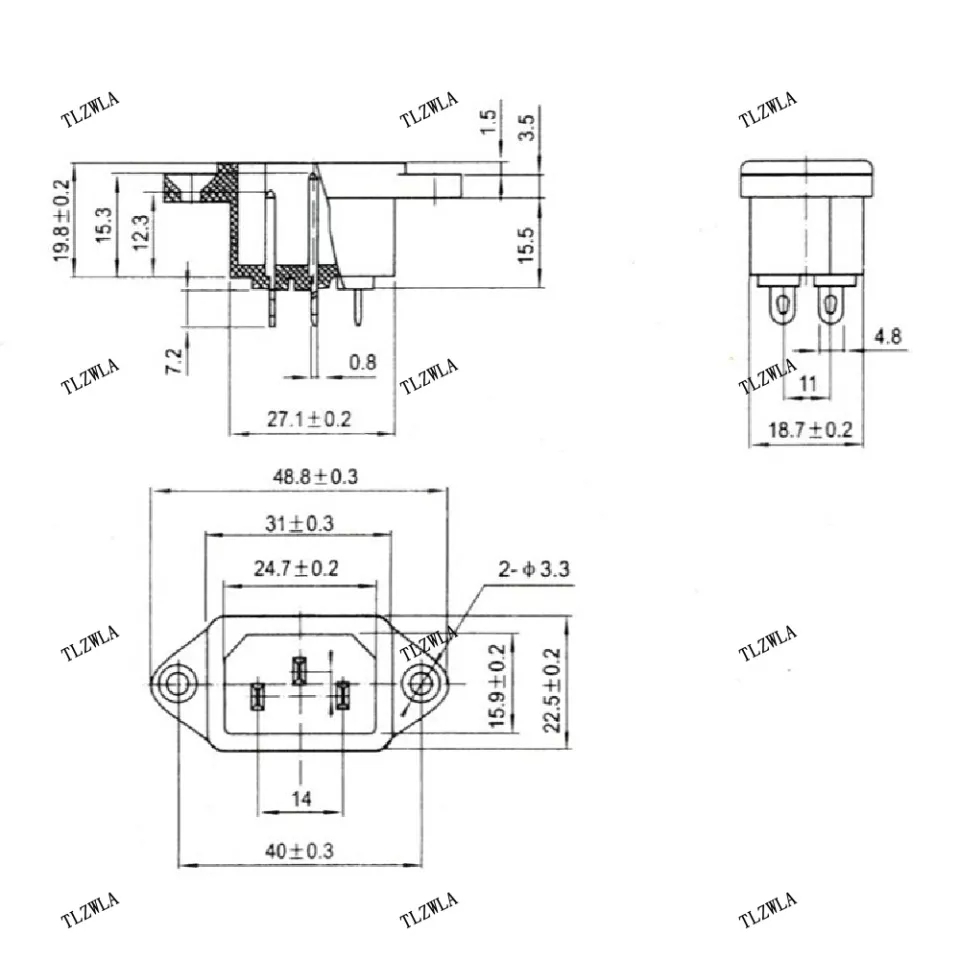 MR-212 BİLGİSAYAR POWER SOKET ERKEK SÖKETİ KULAKLI