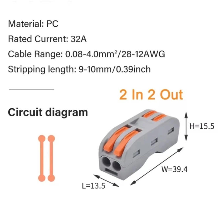 PCT-222 AWG 28-12 2Lİ ÇİFT TARAFLI HIZLI KABLO BİRLEŞTİRİCİ