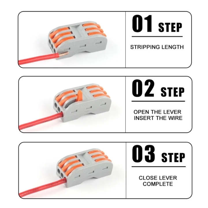 PCT-223 AWG 28-12 3LÜ ÇİFT TARAFLI HIZLI KABLO BİRLEŞTİRİCİ