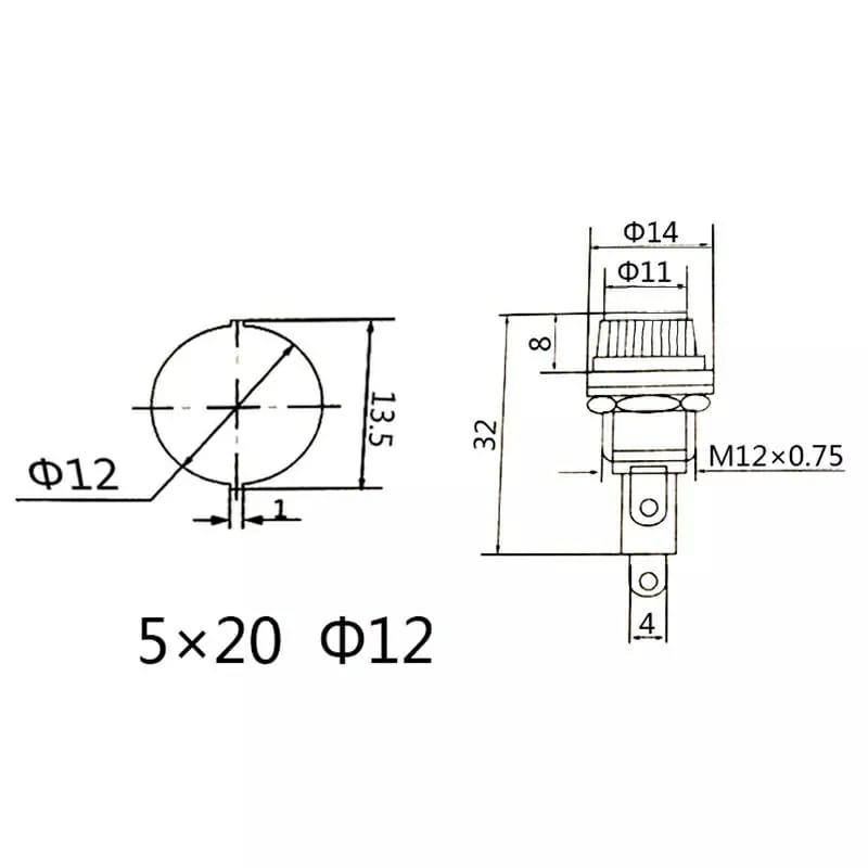 IC-235 FUSE SMALL GLASS FUSE HOT 5X20MM 12MM