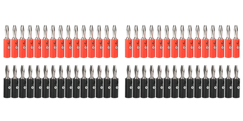 30 TAKIM KIRMIZI SİYAH 4MM BANAN JAK FİŞ CX-02