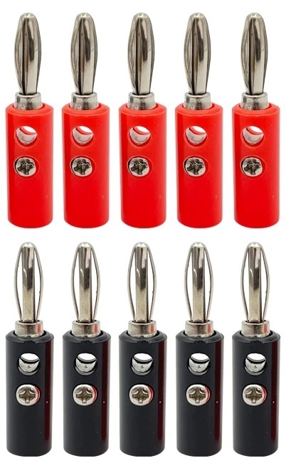 5 TAKIM KIRMIZI SİYAH 4MM BANAN JAK FİŞ CX-02