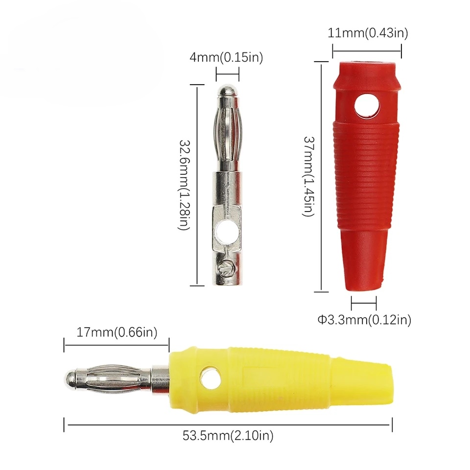 10 TAKIM 4MM BANAN JAK SİLİKONLU KIRMIZI SİYAH