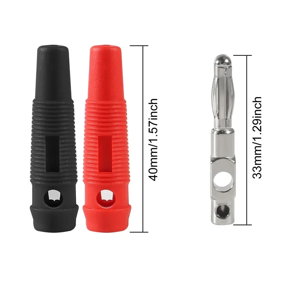 10 TAKIM 4MM BANAN JAK SİLİKONLU KIRMIZI SİYAH