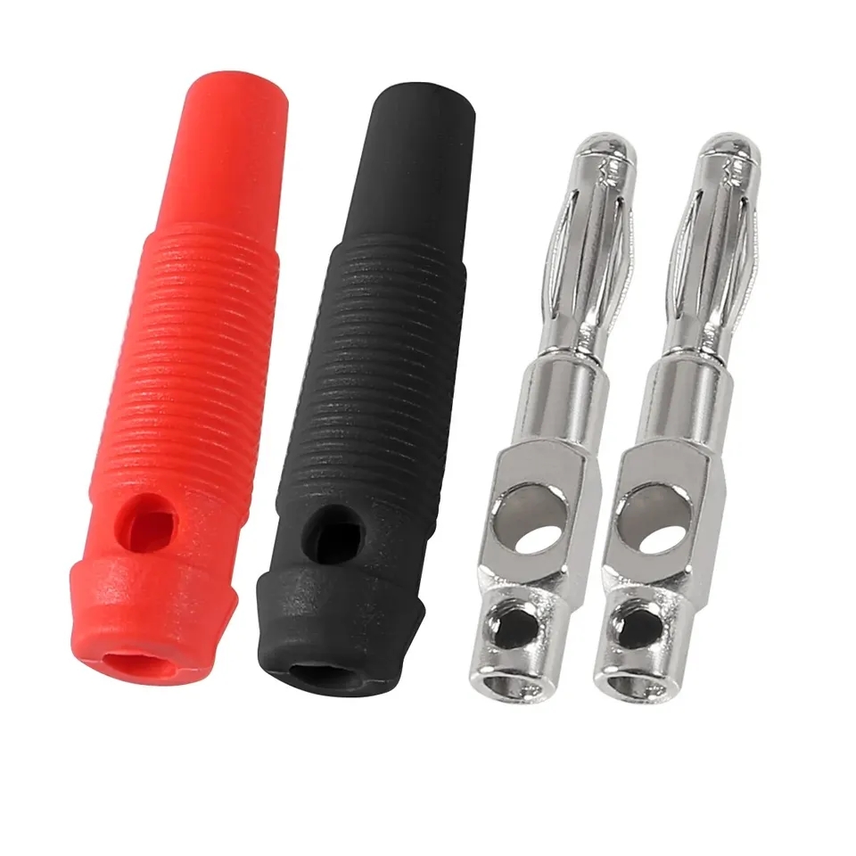 10 TAKIM 4MM BANAN JAK SİLİKONLU KIRMIZI SİYAH
