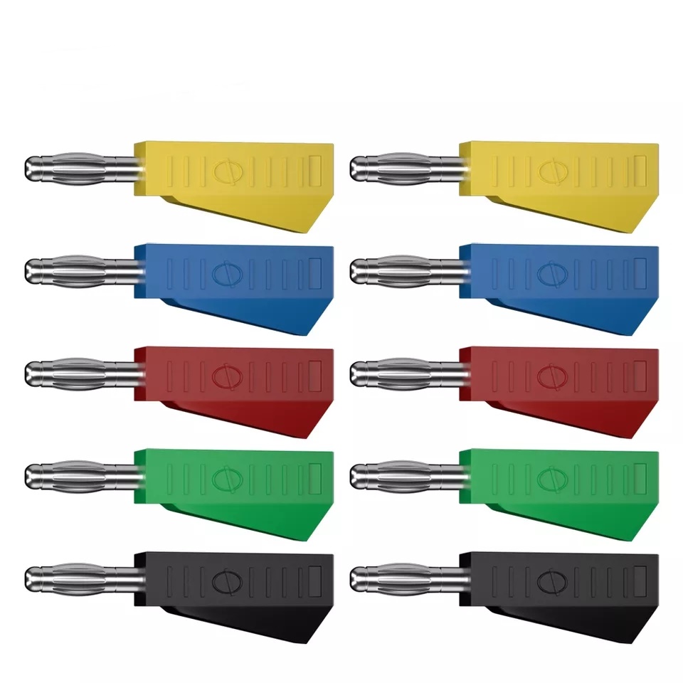 10 ADET RENKLİ 4MM ÜÇGEN BANAN JAK FİŞ