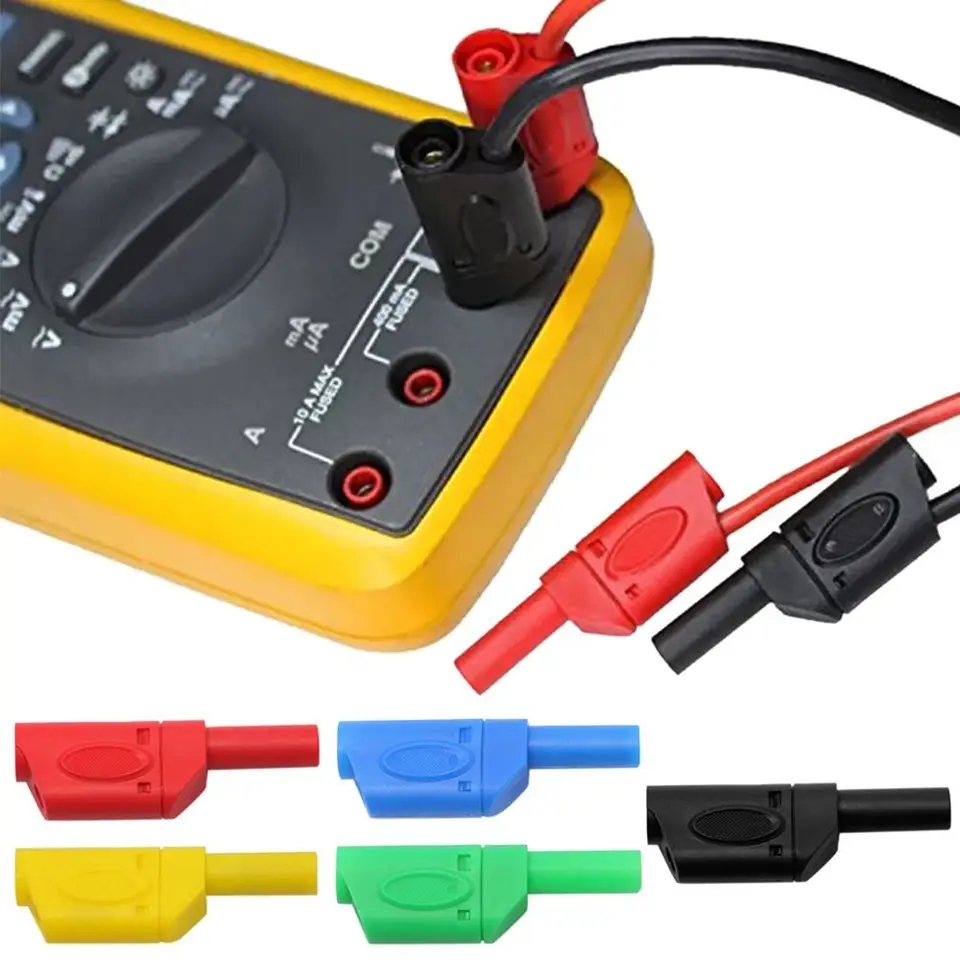 5 ADET RENKLİ 4MM KORUMALI TİP BANAN JAK FİŞ