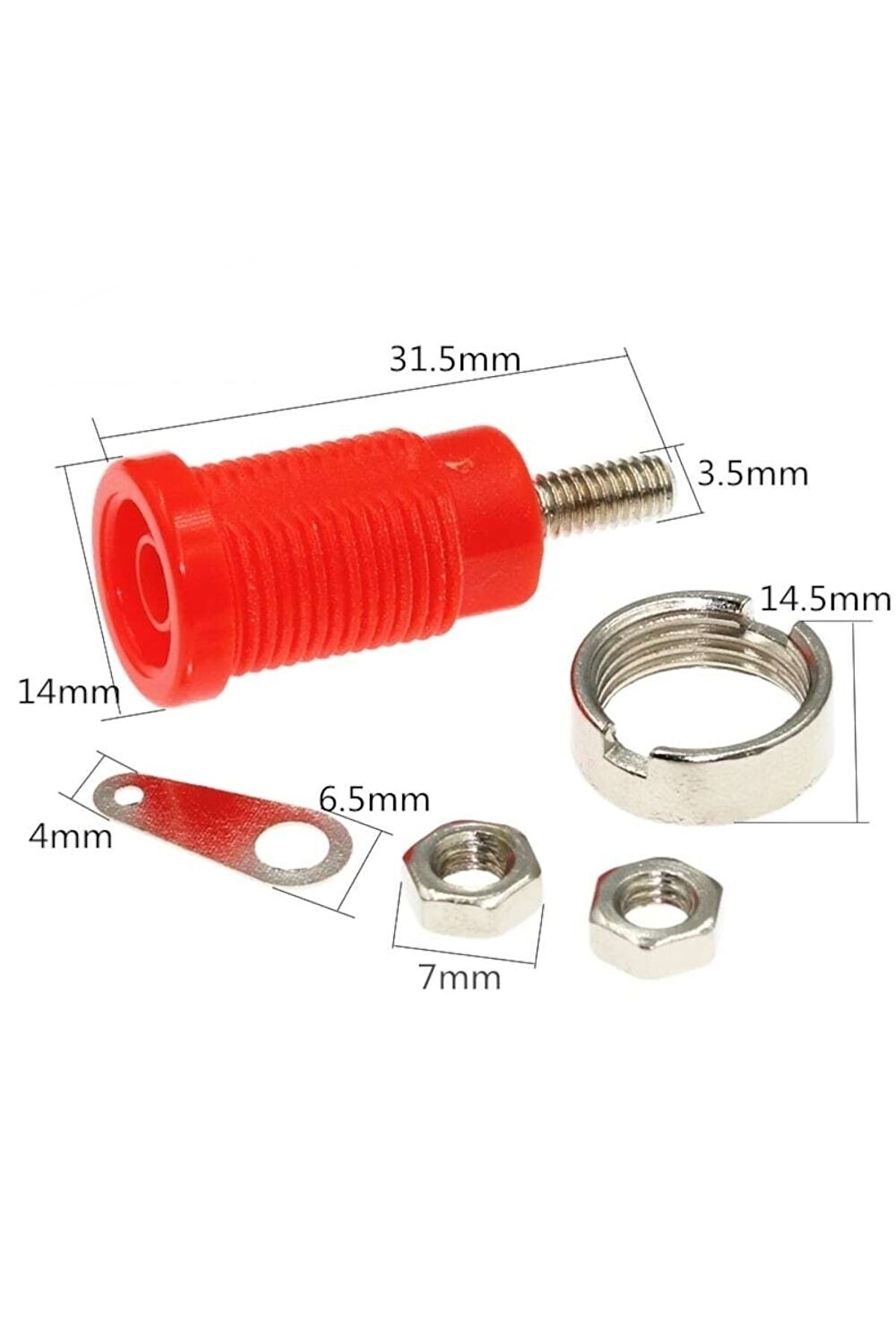 5 TAKIM 4MM BORN KLEMENS BÜYÜK GÖMME TİP VİDA BACAK