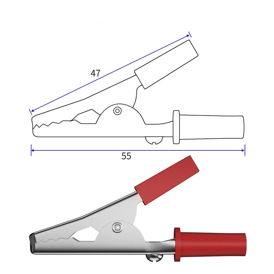 5 TAKIM 50MM TEST PROBU METAL TİMSAH AĞZI KRIKODİL MİNİ AKÜ MAŞASI