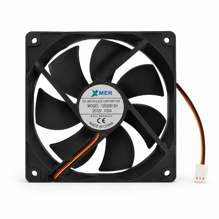 12CM 12VOLT 25MM 120X120X25MM 12V 0.50A RULMANLI FAN