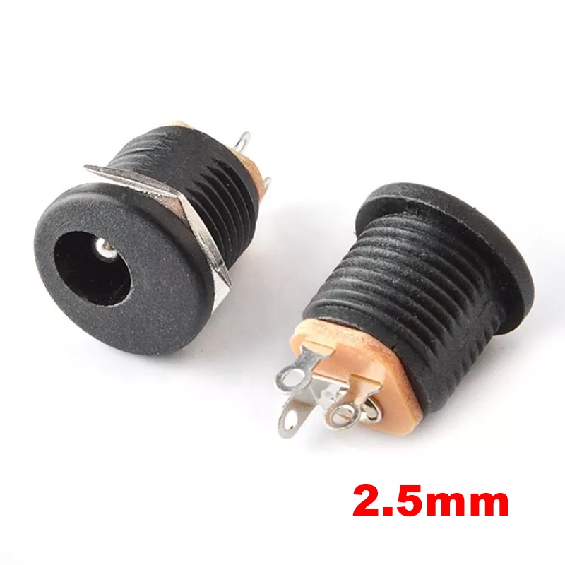 MR-258 DC ŞASE 2.5mm YUVARLAK SOMUNLU 5.5x2.5mm