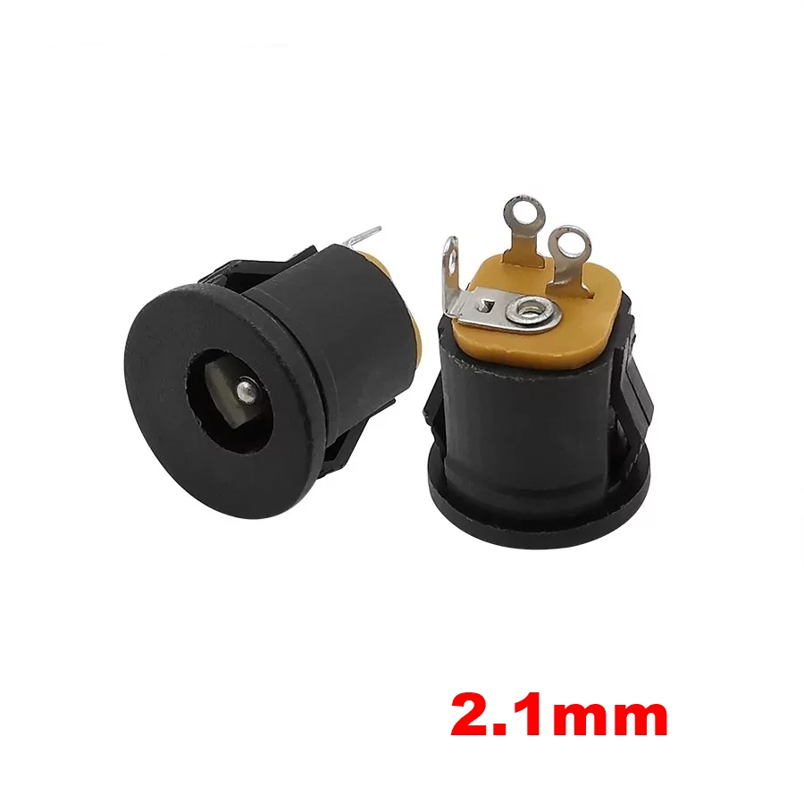 MR-257B DC ŞASE JAK 2.1MM YUVARLAK GEÇMELİ SİYAH SOMUNSUZ GEÇMELİ 12MM