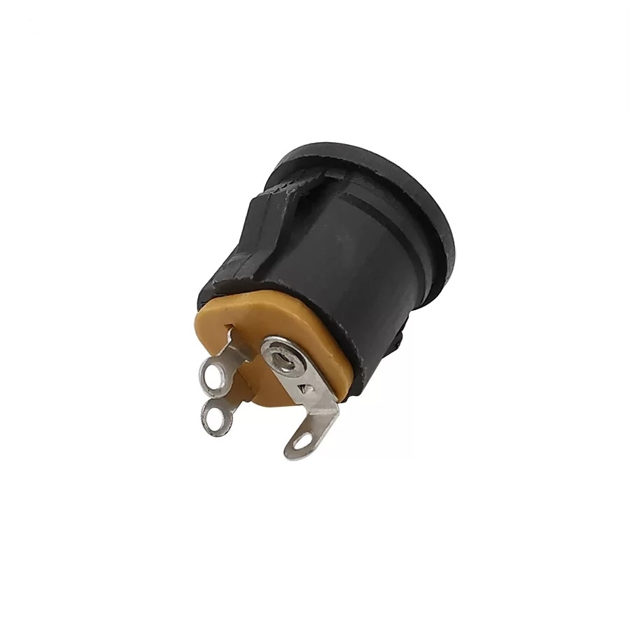MR-257B DC ŞASE JAK 2.1MM YUVARLAK GEÇMELİ SİYAH SOMUNSUZ GEÇMELİ 12MM