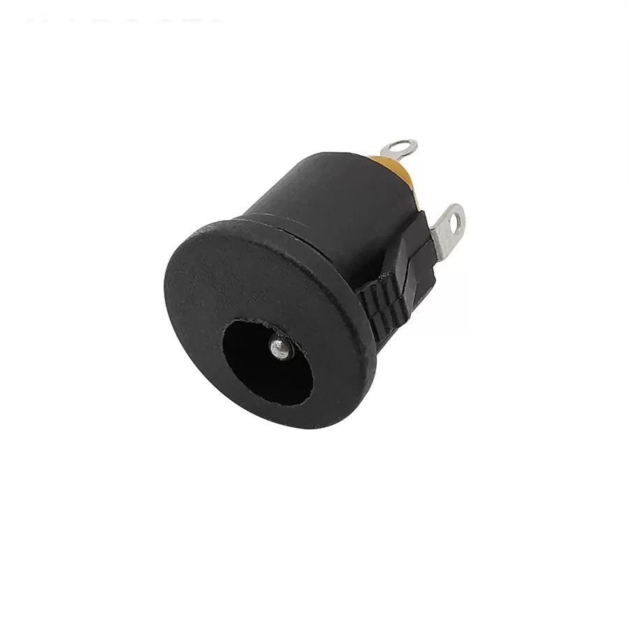MR-257B DC ŞASE JAK 2.1MM YUVARLAK GEÇMELİ SİYAH SOMUNSUZ GEÇMELİ 12MM