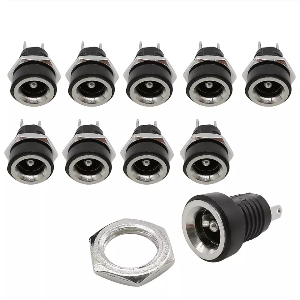 10 ADET  DC ŞASE 2,1MM JAK FİŞ 2.1x5.5mm