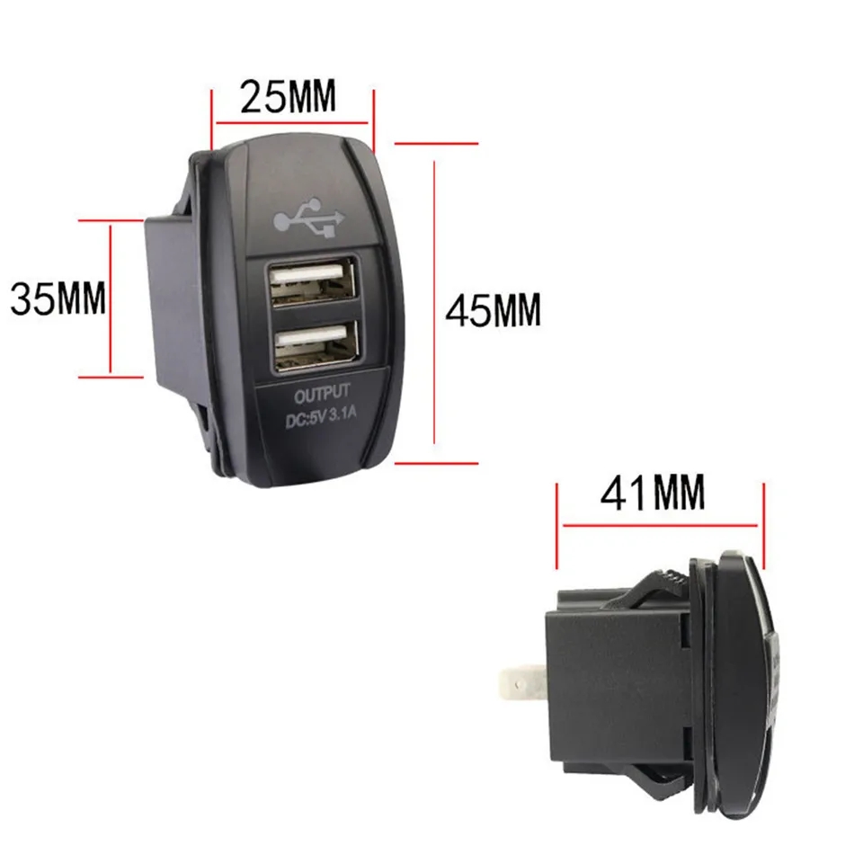 MR-266C-3 MARİN TİP 2 Lİ USB ŞARJ SÖKETİ 12-24V - 5V/3.1A