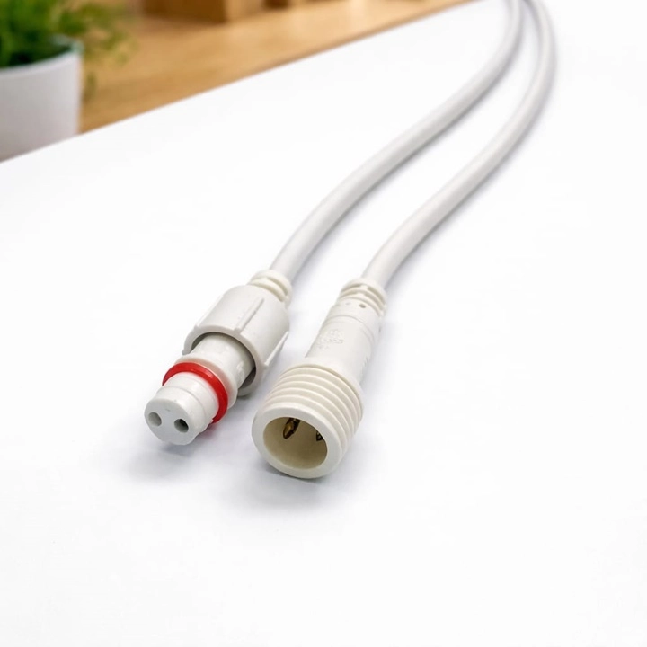 2 PİN KABLOLU IP67 KONNEKTÖR TAKIM FİŞ BEYAZ