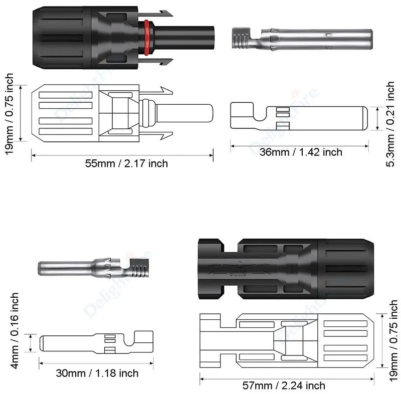 2 SETS MC4 SOLAR SOLAR PANEL CONNECTOR SOLAR CONNECTOR