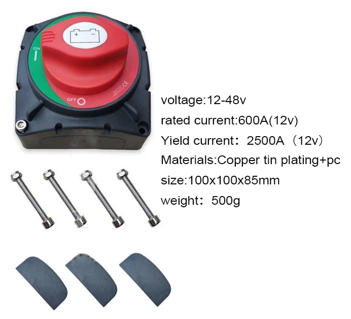 MR-275D-1 AKÜ DEVRE KESİCİ ŞALTERİ 600A 2P 12-48V ON-OFF 600 AMPER