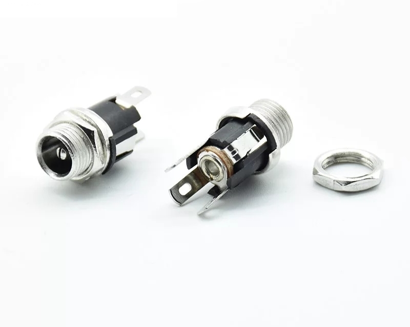 MR-258A DC ŞASE 5.5X2.1MM METAL ÜSTTEN SOMUNLU DC JAK FİŞ