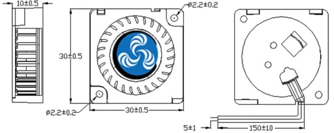 MR-217A FAN 30X30X10MM 3CM 12V 3010  SALYANGOZ FAN 0,05A