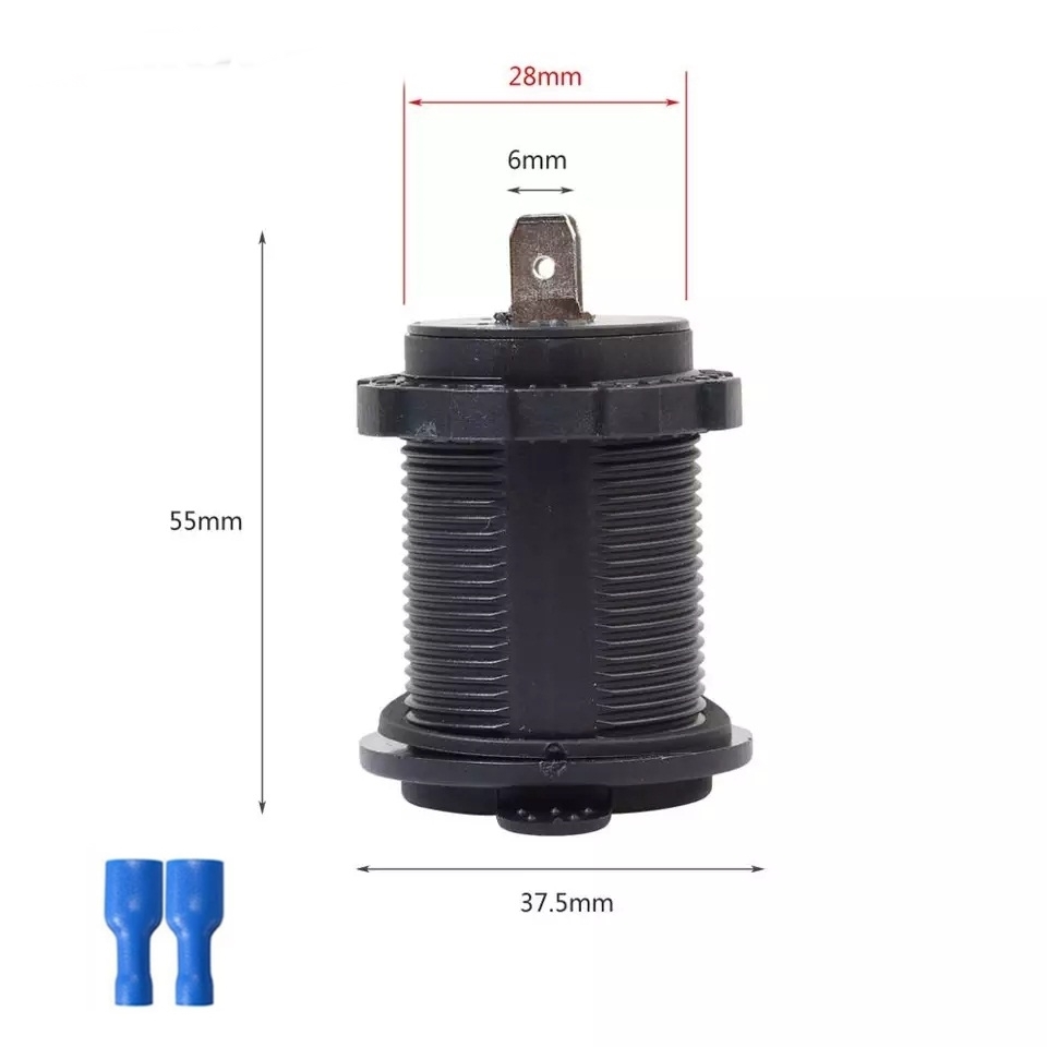  Oto Çakmak Fiş Çakmaklık Dişi Pano Tip 28mm Şase Monteli Fişli 