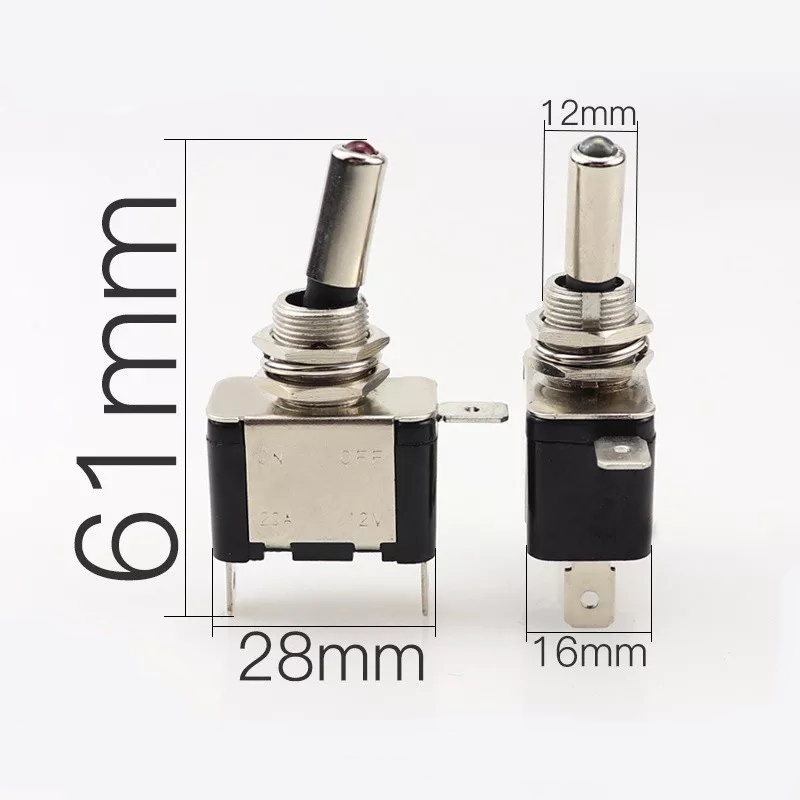 MR-151A RED LED TOGGLE SWITCH 12V 20 AMPER SWITCH