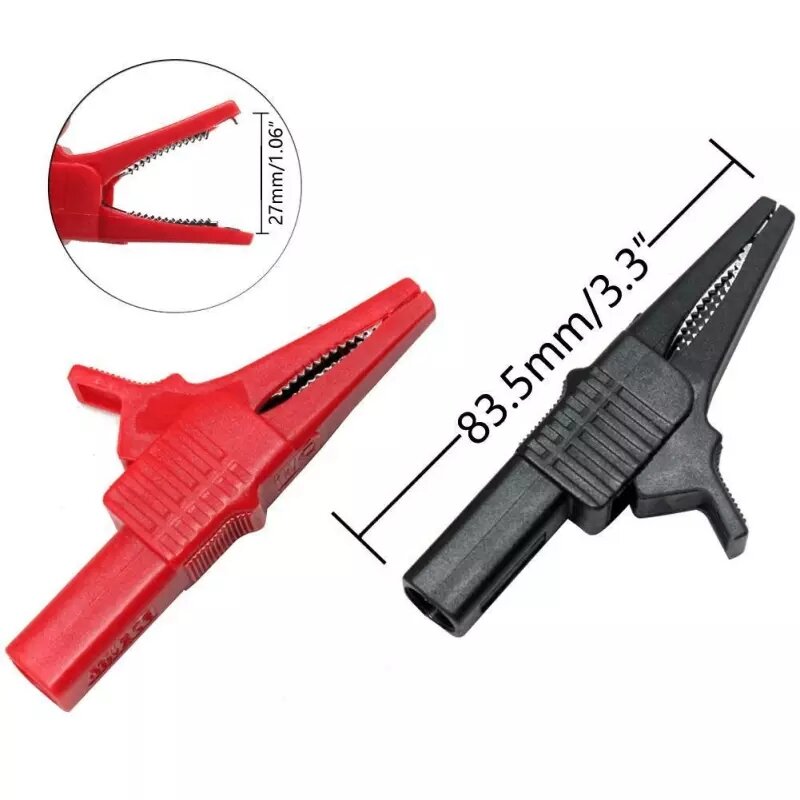 IC-243C KROKODİL 4MM BANAN JAK GİRİŞLİ SİYAH-KIRMIZI CATIII 