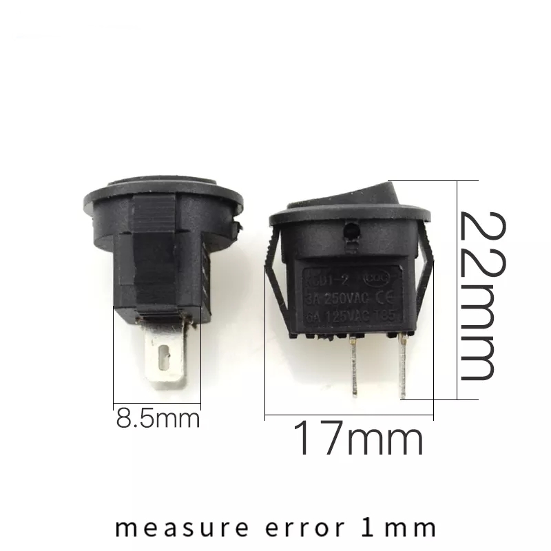 MR-134E MİNİ (S) YUVARLAK IŞIKSIZ ANAHTAR ON-OFF 2 BACAKLI SİYAH